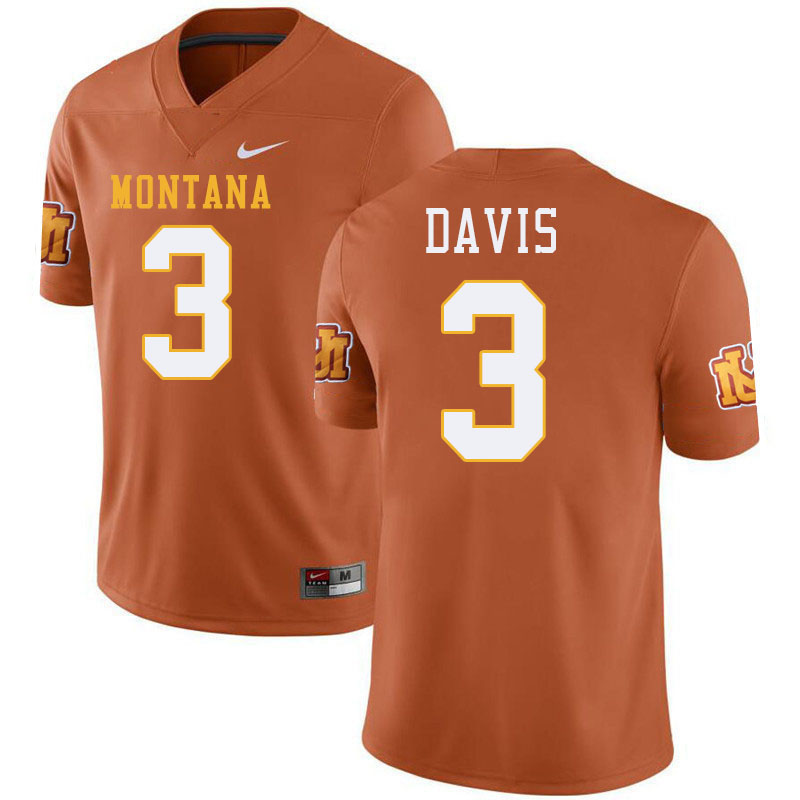 Brooks Davis Montana Jersey,University Of Montana Grizzlies #3 Brooks Davis Jersey Stitched-Throwbac